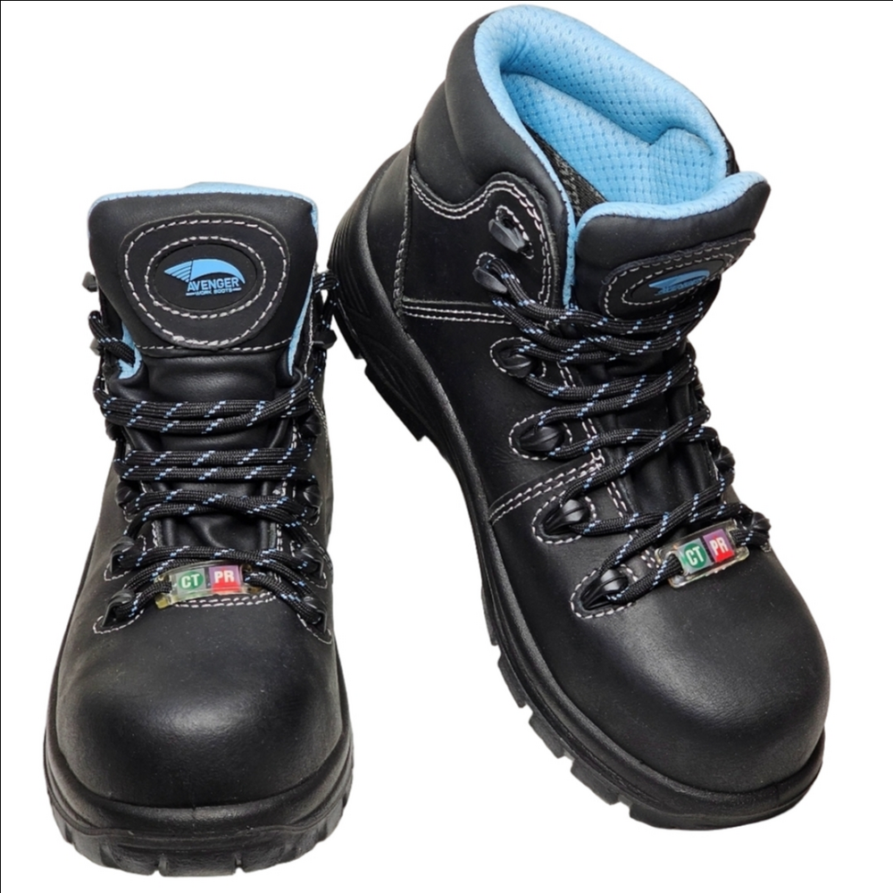 Avenger Foundation Work Boot Industrial, Mid Black,Women's Size 6.5